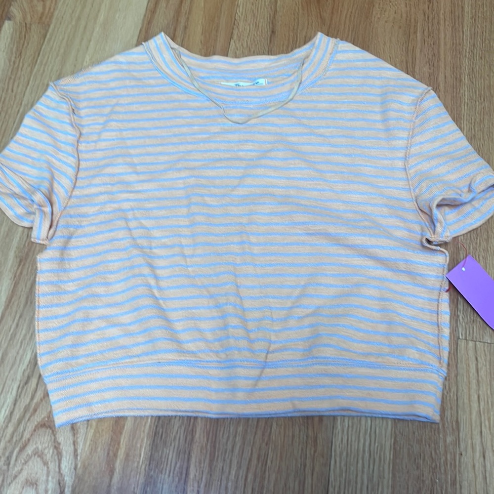 MWT sample free people t shirt orange with light purple shirts